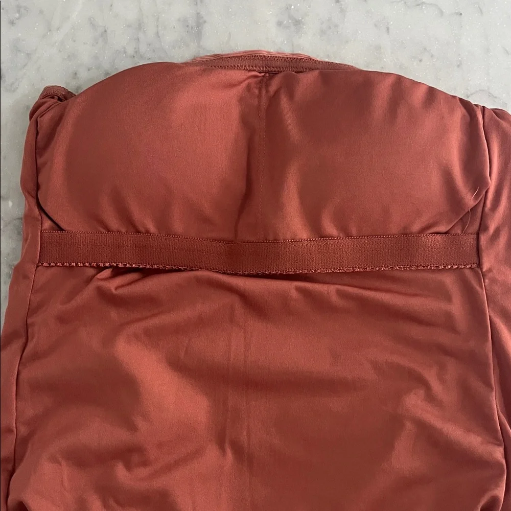 Simons Rusty Rose High-Waist Ruched Bikini Bottom - Picture 4 of 6